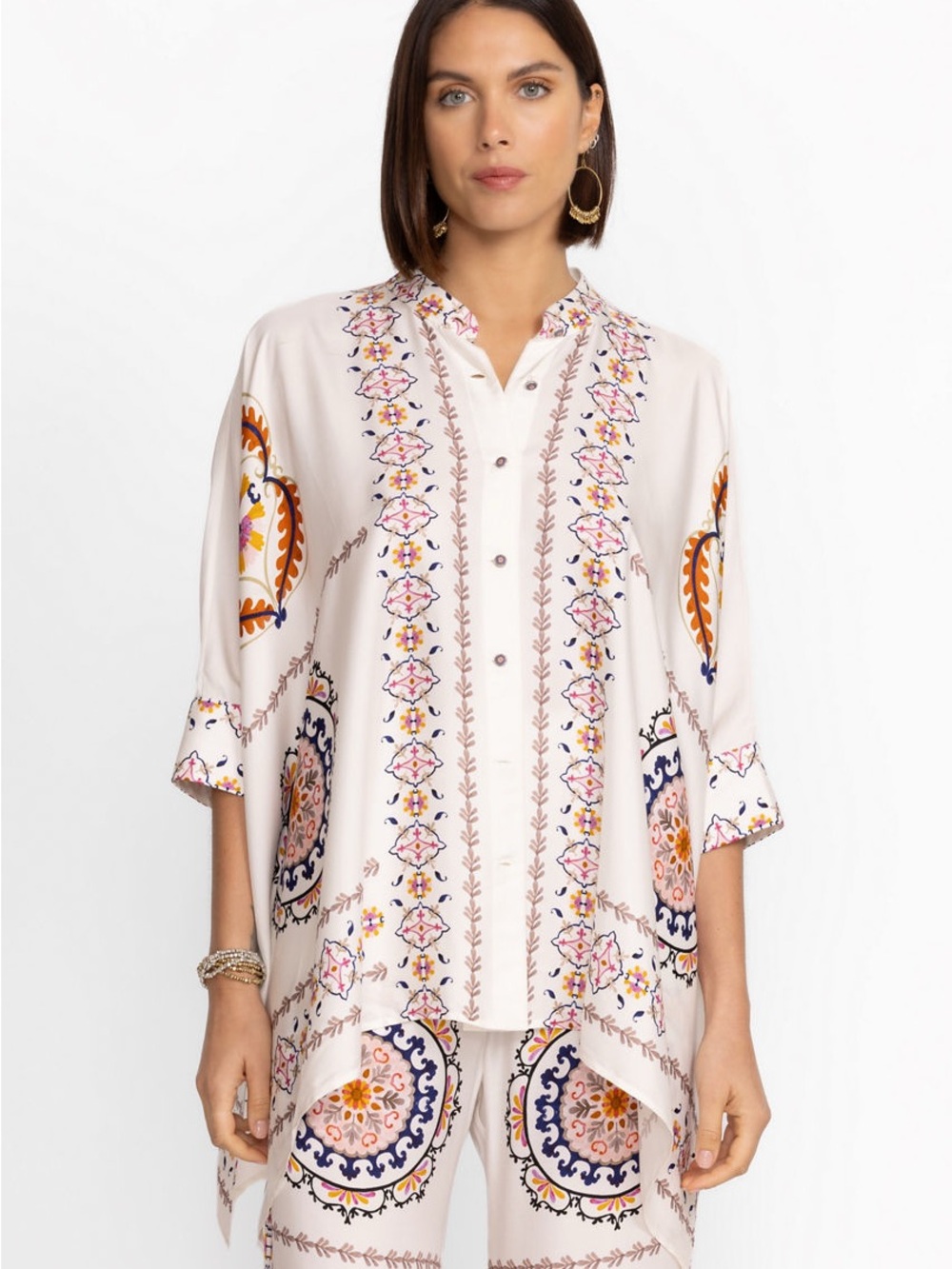 Jade Johnny Was Katia Silk Blend Blouse